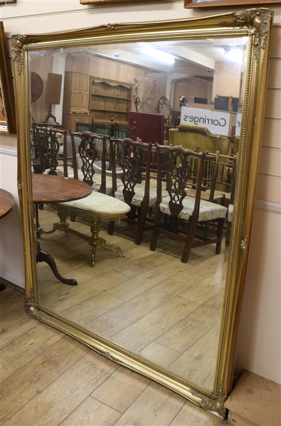 A large gilt frame wall mirror, H.157cm